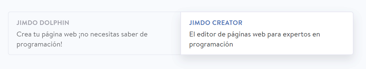 Jimdo Dolphin y Jimdo Creator