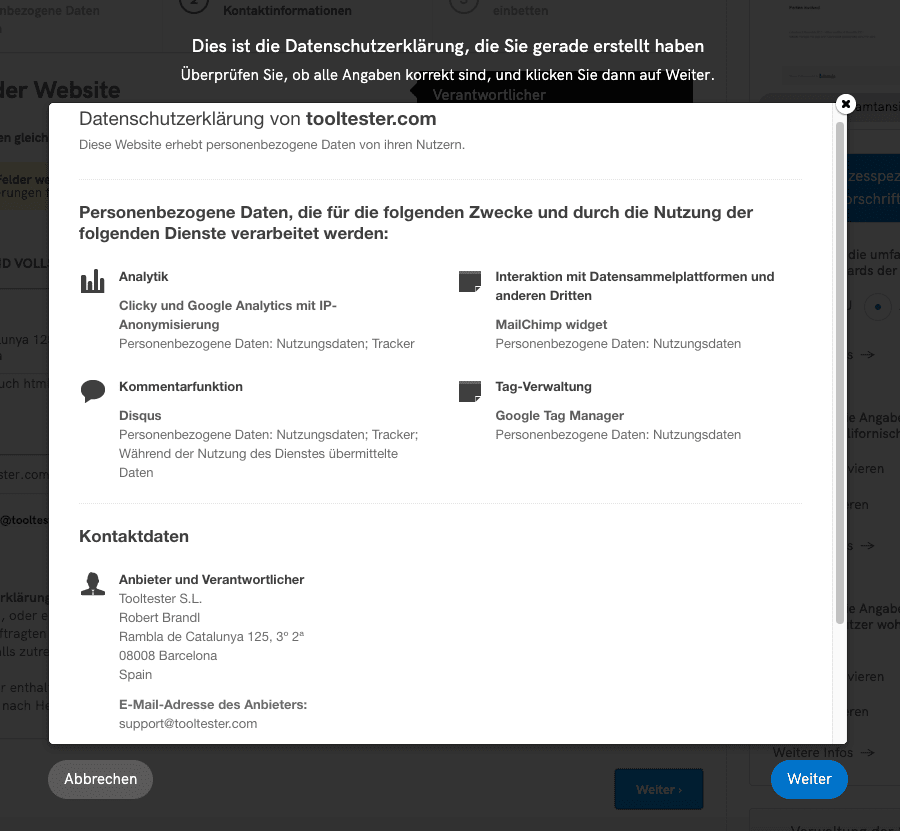 iubenda datenschutzerklaerung