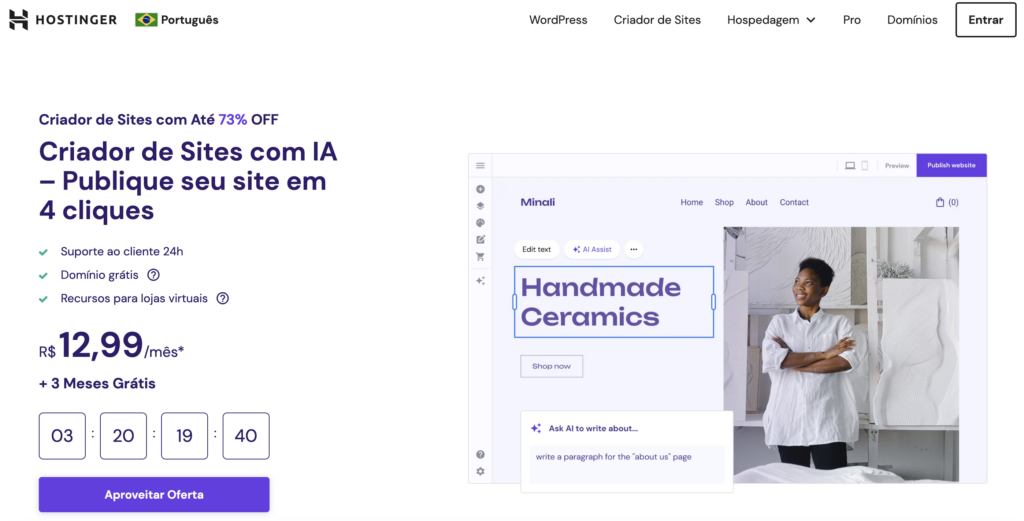 criador de sites hostinger  