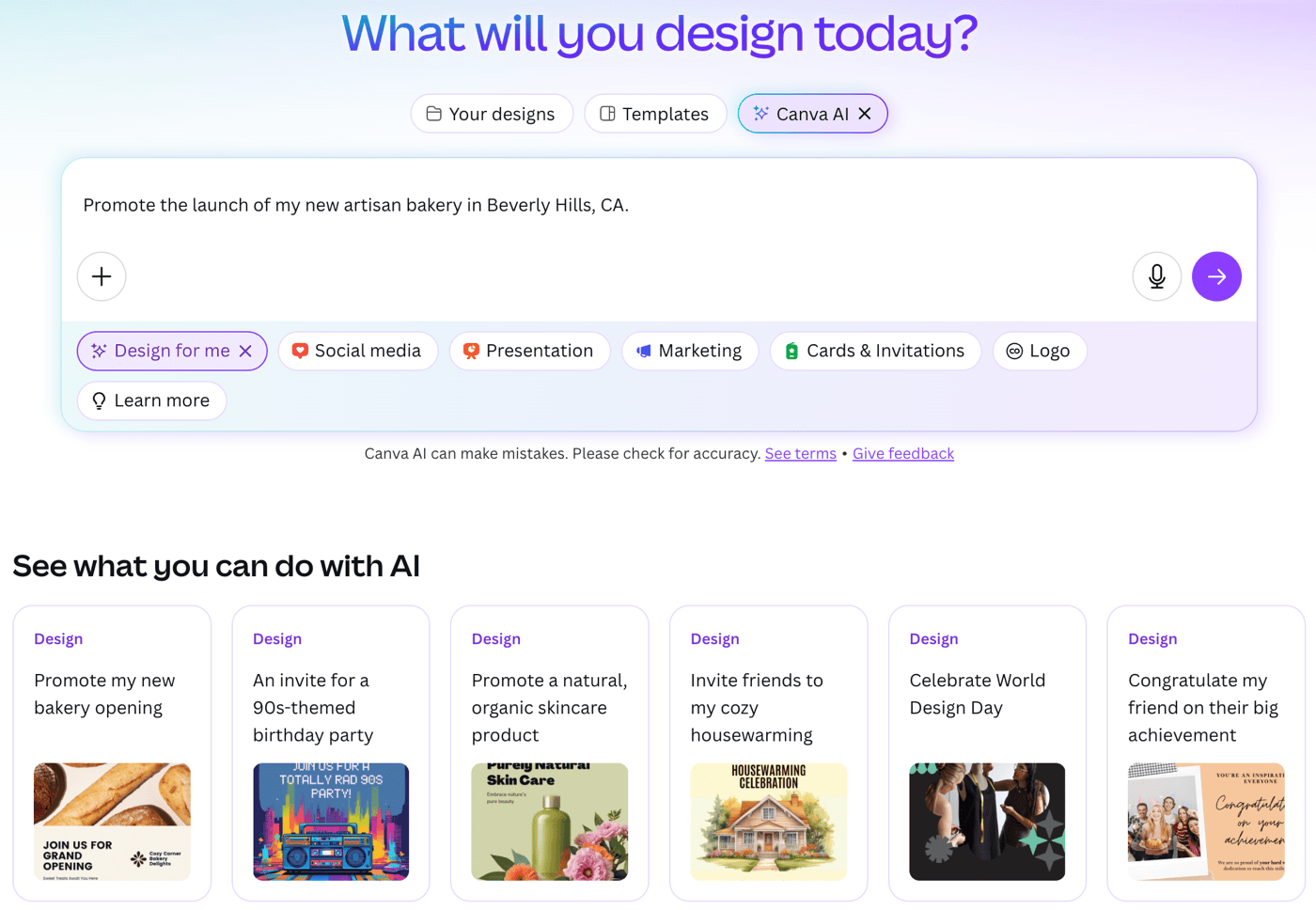 Canva AI assistant