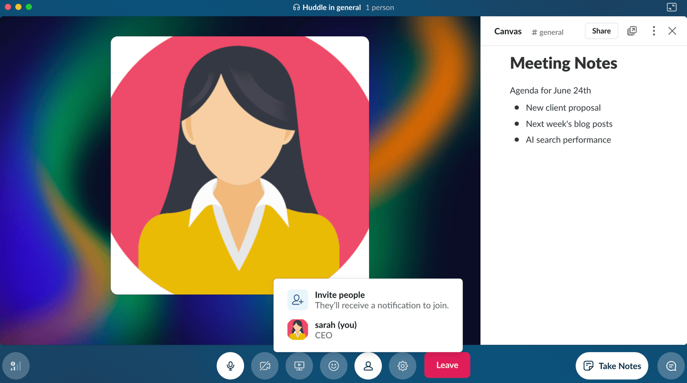 Slack call function